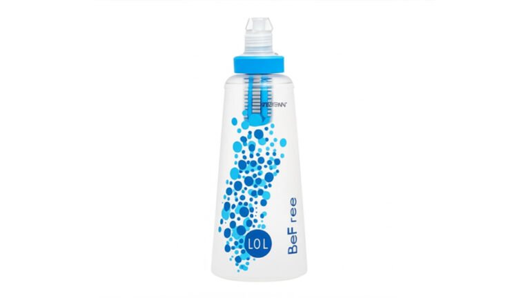 Katadyn BeFree 0.6L filtro de agua ultraligero para senderismo sobre fondo blanco