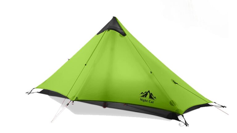NightCat 1P tienda ultraligera para senderismo con bastones de trekking