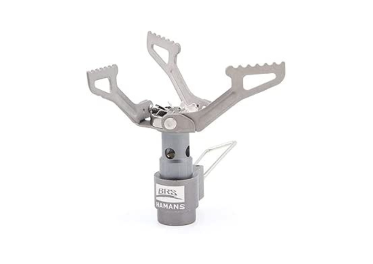 BRS 3000T hornillo ultraligero de titanio para senderismo sobre fondo blanco