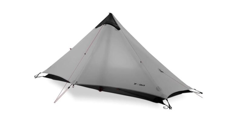 3F UL Gear Lanshan 1 Pro refugio ultraligero de pared única para senderismo sobre fondo blanco